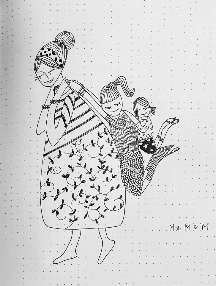 Drawing mother daughters